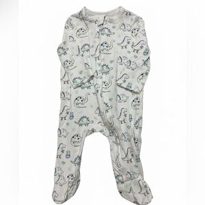 🌸Little Me White Dinosaur Print Footie